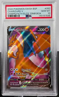 2020 POKEMON SWSH PROMO CHAMPION'S PATH ETB #050 CHARIZARD V PSA 10 - Image 1