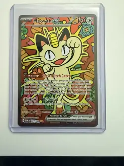 Pokemon Meowth EX Full Art Holo Rare Basic Card 121/088 Really Good Centering - Image 1