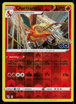 Pokemon Card Pokemon GO Charizard 010/078 Rare Reverse Holo - Image 1