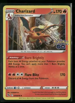 Charizard Pokemon GO 010/078 Holo NM - Image 1