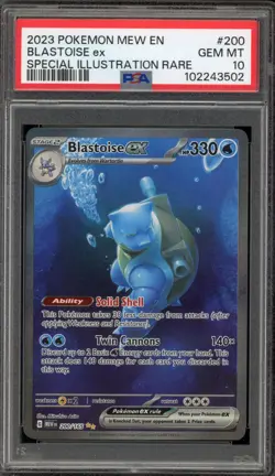 Pokemon Blastoise ex 151 MEW EN Special Illustration Rare #200 PSA 10 Gem Mint - Image 1