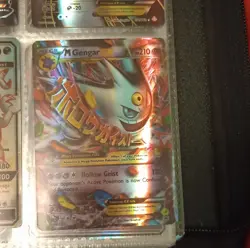 Pokemon TCG M Gengar EX Mega Full Art Promo Holo XY166 Psychic Type Card - Image 1