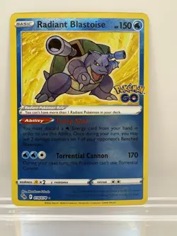 Radiant Blastoise 018/078 Pokemon GO Holo NM - Image 1