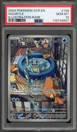 Pokemon Squirtle Stellar Crown Illustration Rare #148 PSA 10 Gem Mint - Image 1