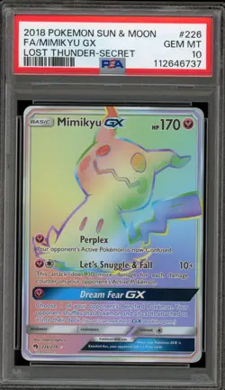 Pokemon Mimikyu GX Lost Thunder Secret Rare Full Art #226 PSA 10 Gem Mint - Image 1