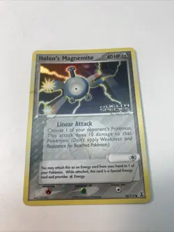 Pokemon TCG Holon's Magnemite EX Delta Species 70/113 Reverse Holo Stamped - Image 2