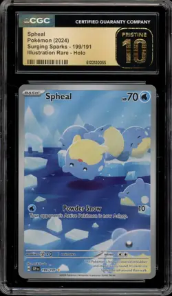 Pokemon Spheal Surging Sparks Illustration Rare #199 CGC 10 Pristine - Image 1