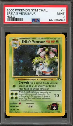 Pokemon Erika's Venusaur Gym Challenge Unlimited Holo Rare #4 PSA 9 Mint - Image 1