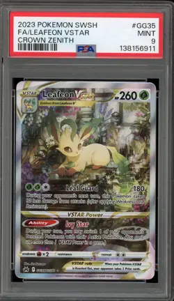 Pokemon Leafeon VSTAR Crown Zenith Galarian Gallery Full Art #GG35 PSA 9 Mint - Image 1