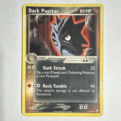 Pokemon Dark Pupitar 80HP Rare EX Team Rocket Returns Stage 1 41/109 2004 Engli… - Image 1
