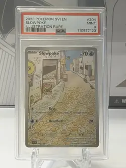 2023 POKEMON SVI EN-SCARLET & VIOLET ILLUSTRATION RARE #204 SLOWPOKE PSA 9 - Image 1