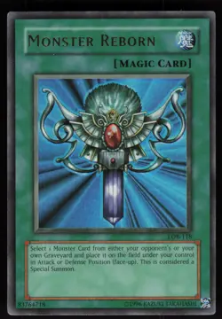 Monster Reborn LOB-118 Ultra Rare FOIL SHIFT ERROR Yu-Gi-Oh - Image 1