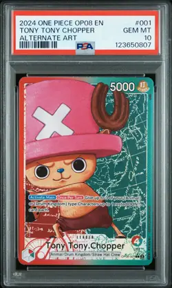 PSA 10 One Piece English OP08-001 TONY TONY CHOPPER Alt Art GEM MINT - Image 1