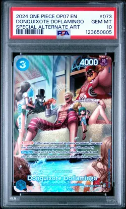 PSA 10 One Piece English 2024 OP07-073 DONQUIXOTE DOFLAMINGO Special Alt Art - Image 1