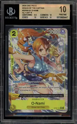 One Piece CCG O-Nami Wings of the Captain Alt Art OP06-101 BGS 10 Pristine - Image 1