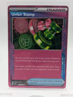 Unfair Stamp 165/167 ACE SPEC Rare Twilight Masquerade Pokemon NM - Image 1
