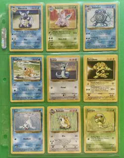 Pokemon Base Set Lot Wartortle Poliwhirl Nidorino Dratini Electrabuzz NM WOTC 99 - Image 1