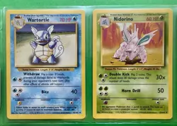 Pokemon Base Set Lot Wartortle Poliwhirl Nidorino Dratini Electrabuzz NM WOTC 99 - Image 3