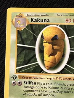 Pokemon Kakuna 033/102 (1st Edition) Base Set (Shadowless) Regular *Near Mint* - Image 3