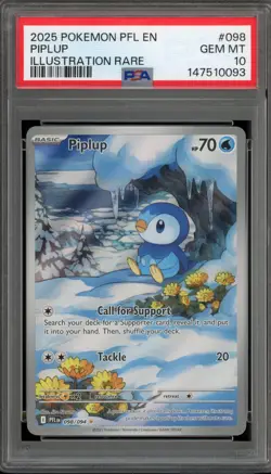 Pokemon Piplup Phantasmal Flames Illustration Rare #098 PSA 10 Gem Mint - Image 1