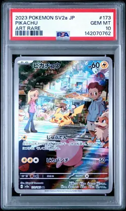 Pokemon Pikachu 151 Art Rare Card PSA 10 Gem Mint 173/165 SV2a AR 2023 Japanese - Image 1