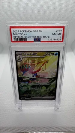 2024 POKEMON SSP EN-SURGING SPARKS SPECIAL ILLUSTRATION RARE MILOTIC EX PSA 8 - Image 1