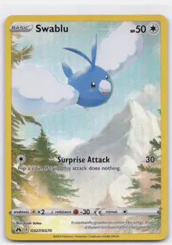 SWABLU GG27/GG70 HOLO CROWN ZENITH GALARIAN GALLERY POKEMON NM - Image 2