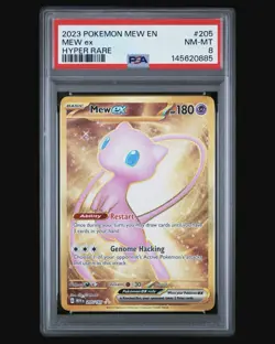 2023 POKEMON MEW EN-151 HYPER RARE #205 MEW EX PSA 8 - Image 1