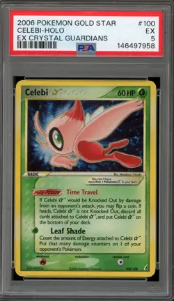 Pokemon Celebi Gold Star EX Crystal Guardians Holo Ultra Rare #100 PSA 5 - Image 1
