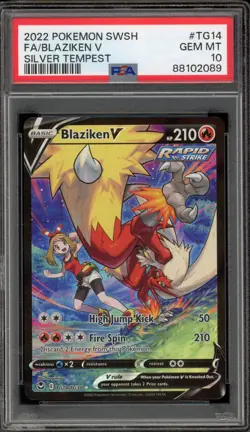 Pokemon Blaziken V Silver Tempest Trainer Gallery Full Art #TG14 PSA 10 Gem Mint - Image 1