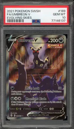 Pokemon Umbreon V Evolving Skies Full Alt Art #189 PSA 10 Gem Mint - Image 1