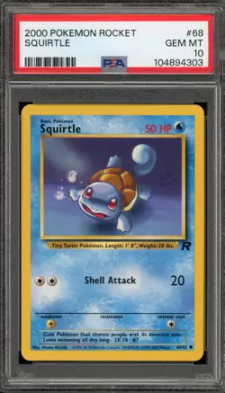 Pokemon Squirtle Team Rocket Unlimited #68 PSA 10 Gem Mint - Image 1