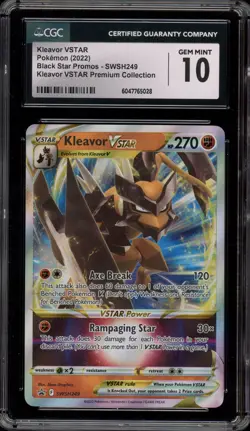 Pokemon Kleavor VSTAR Premium Coll. Black Star Holo Promo SWSH249 CGC 10 - Image 1