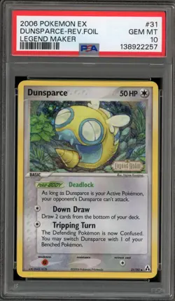 Pokemon Dunsparce EX Legend Maker Reverse Holo Rare #31 PSA 10 Gem Mint - Image 1