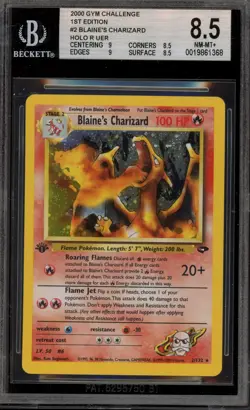 Pokemon Blaine's Charizard Gym Challenge 1st Edition Holo Rare #2 BGS 8.5 - Image 1