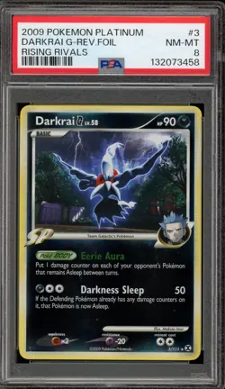 Pokemon Darkrai G Rising Rivals Reverse Holo Rare #3 PSA 8 - Image 1