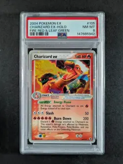 2004 Pokemon EX Fire Red & Leaf Green CHARIZARD EX Holo Rare 105/112 Eng PSA 8 - Image 1