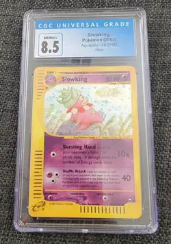 NICE SWIRL!! 2003 POKEMON AQUAPOLIS #H22 SLOWKING-HOLO 8.5 Cgc Psa - Image 1