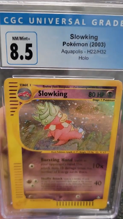 NICE SWIRL!! 2003 POKEMON AQUAPOLIS #H22 SLOWKING-HOLO 8.5 Cgc Psa - Image 2