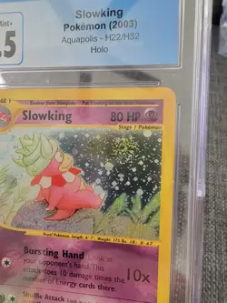 NICE SWIRL!! 2003 POKEMON AQUAPOLIS #H22 SLOWKING-HOLO 8.5 Cgc Psa - Image 5