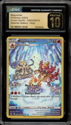 Pokemon Magmortar Crown Zenith Galarian Gallery Full Art #GG03 CGC 10 Pristine - Image 1