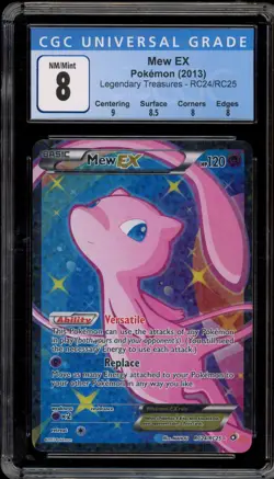 Pokemon Mew EX Legendary Treasures Radiant Coll. Full Art #RC24 CGC 8 - Image 1