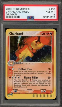 Pokemon Charizard EX Dragon Holo Secret Rare #100 PSA 8 - Image 1