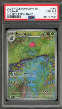 Pokemon Ivysaur 151 MEW EN Illustration Rare #167 PSA 10 Gem Mint - Image 1
