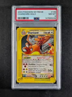 2003 Pokemon Skyridge CRYSTAL CHARIZARD Holo Secret Rare 146/144 English PSA 8 - Image 1