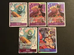 One Piece Purple Lot Of (5) SR, R, Foxy, Monet, Franky - Image 1