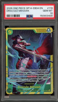One Piece CCG Dracule Mihawk EB04 OP14-119 PSA 10 Gem Mint - Image 1