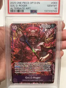 2025 ONE PIECE OP13-CARRYING ON HIS WILL ALTERNATE ART #064 GOL D. ROGER PSA 10 - Image 2