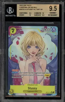 One Piece CCG Stussy Carrying on His Will Alt Art OP13-110 BGS 9.5 - Image 1