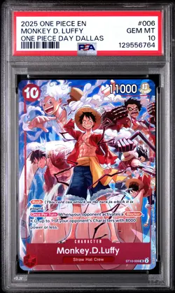 PSA 10 One Piece English 006 OP Day Dallas MONKEY D LUFFY GEM MINT - Image 1